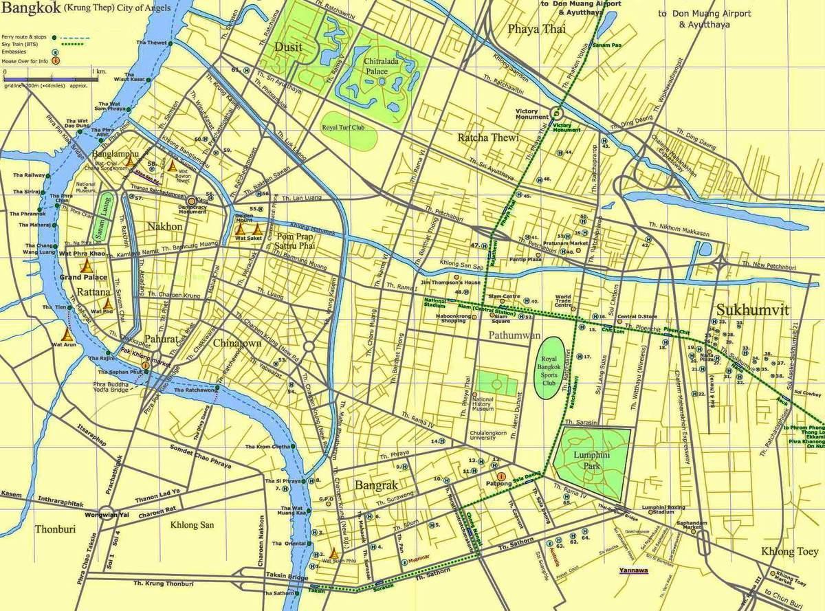 zemljevid bangkok cesti
