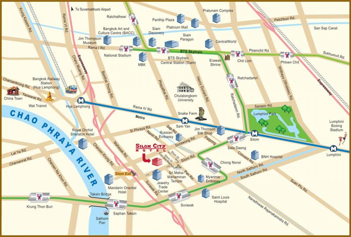 zemljevid reke mesto bangkok