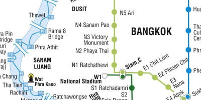 Zemljevid bangkok metro in skytrain
