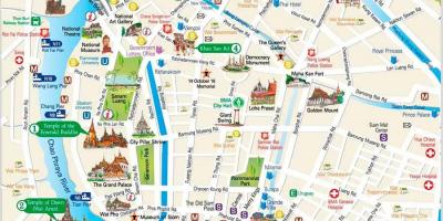 Bangkok mesta za obisk zemljevid