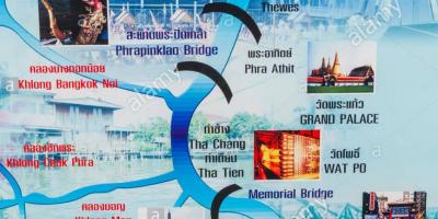 Zemljevid chao phraya bangkok