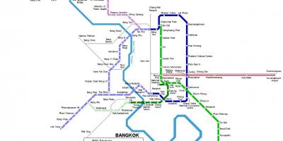 Zemljevid podzemne železnice bangkoku na tajskem