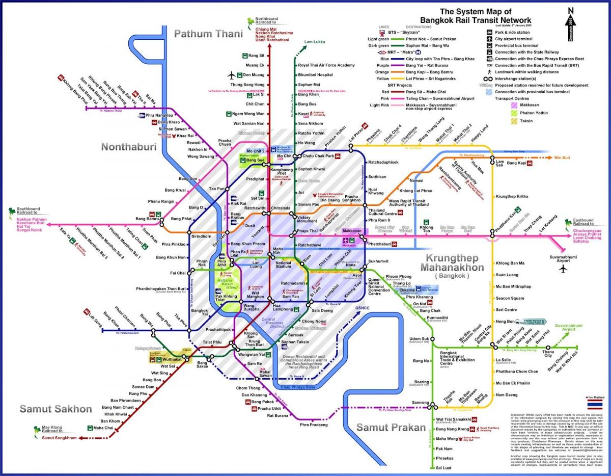 bangkok avtobus poti zemljevid