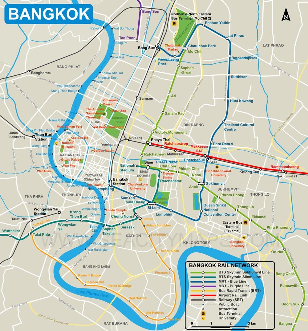 zemljevid bangkok city center