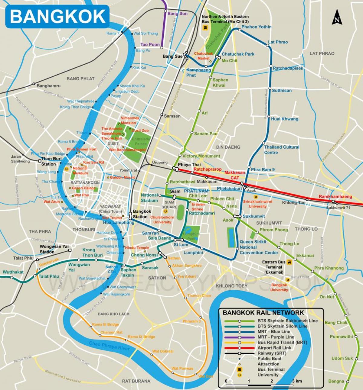 zemljevid bangkok city center