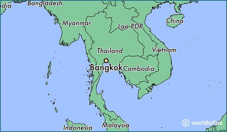 zemljevid bangkok državi