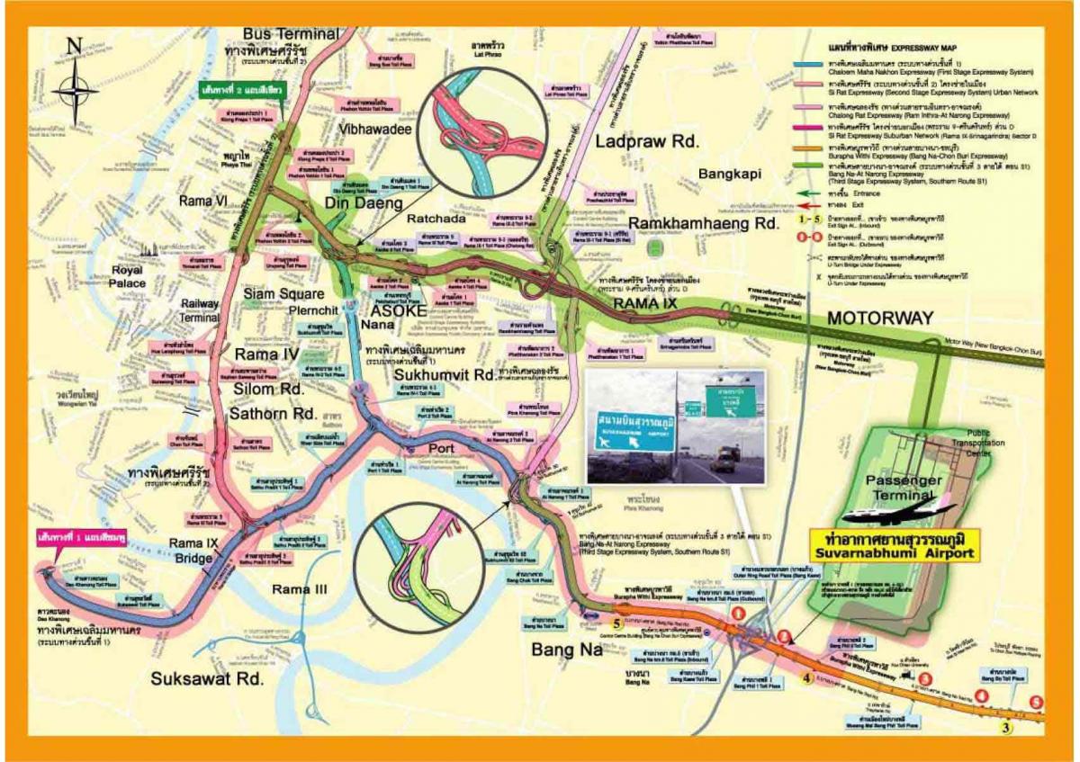 zemljevid hitre ceste, bangkok