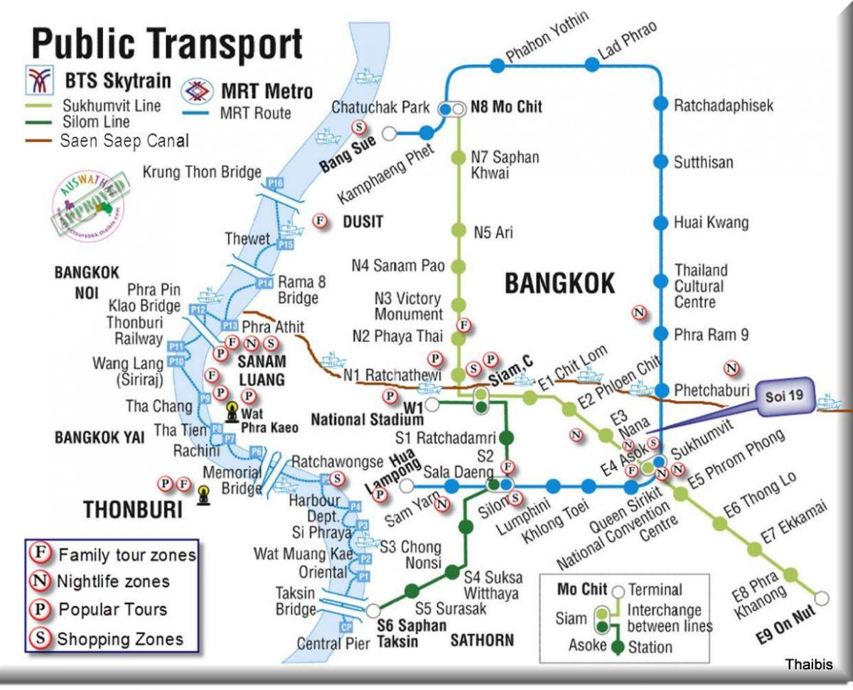 javni prevoz bangkok zemljevid