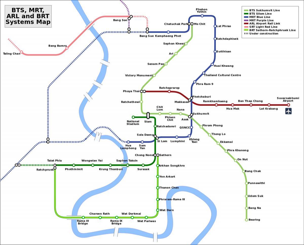 bangkok železniške povezave zemljevid