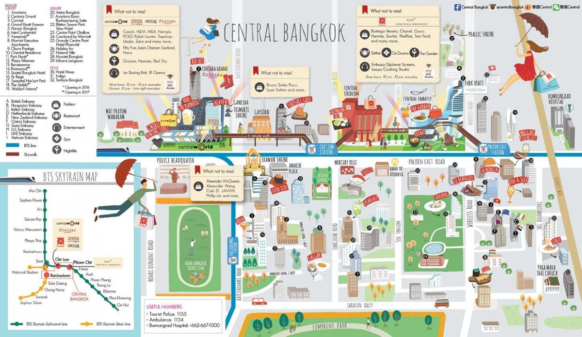 bangkok nakupovalni center zemljevid
