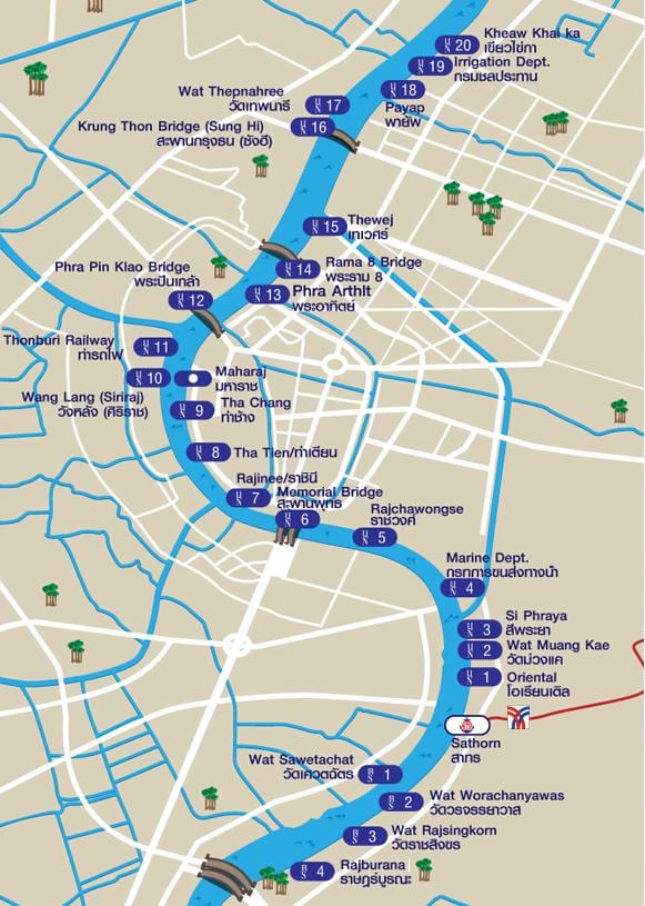reko čoln bangkok zemljevid