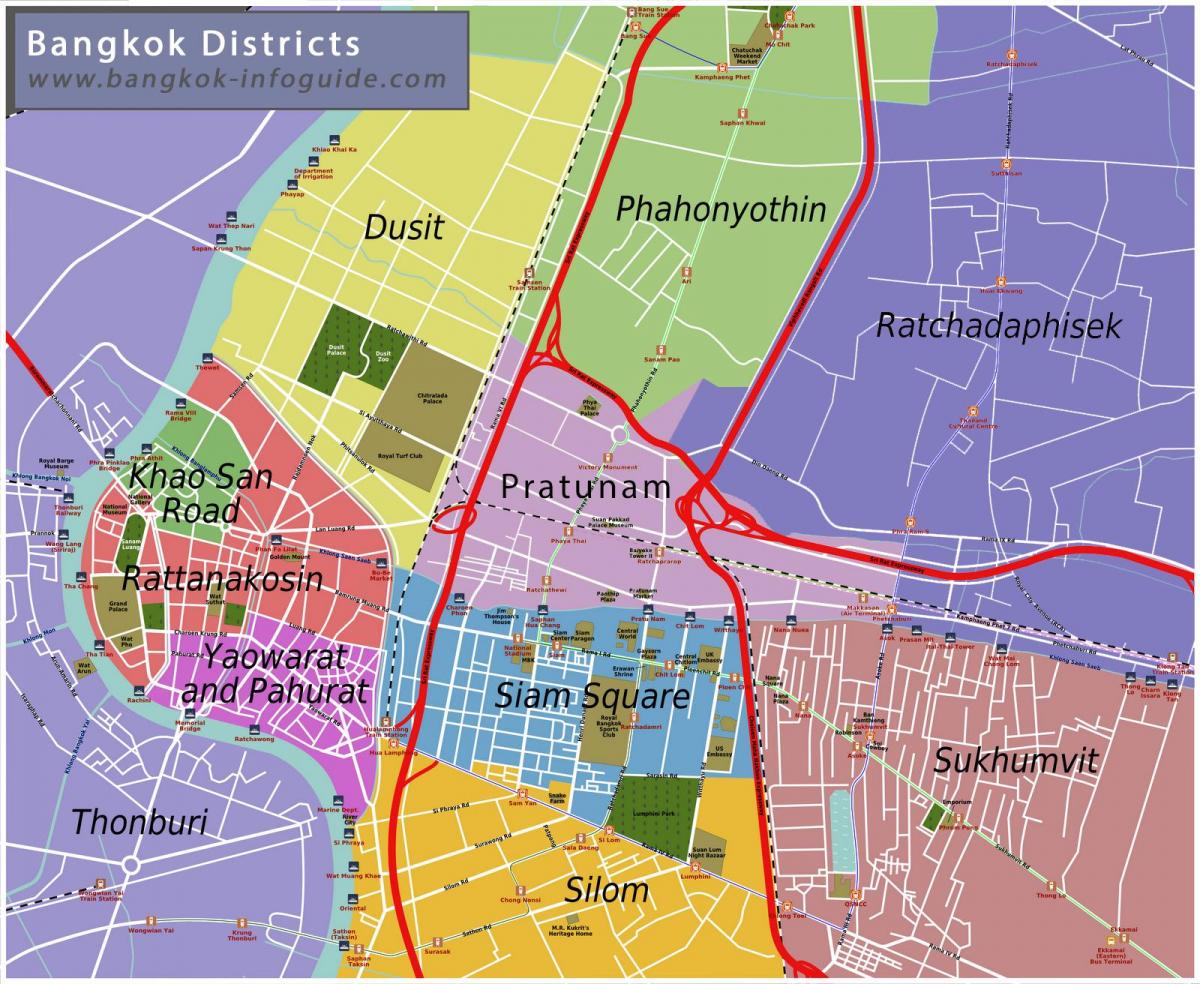 zemljevid bangkok in okolici