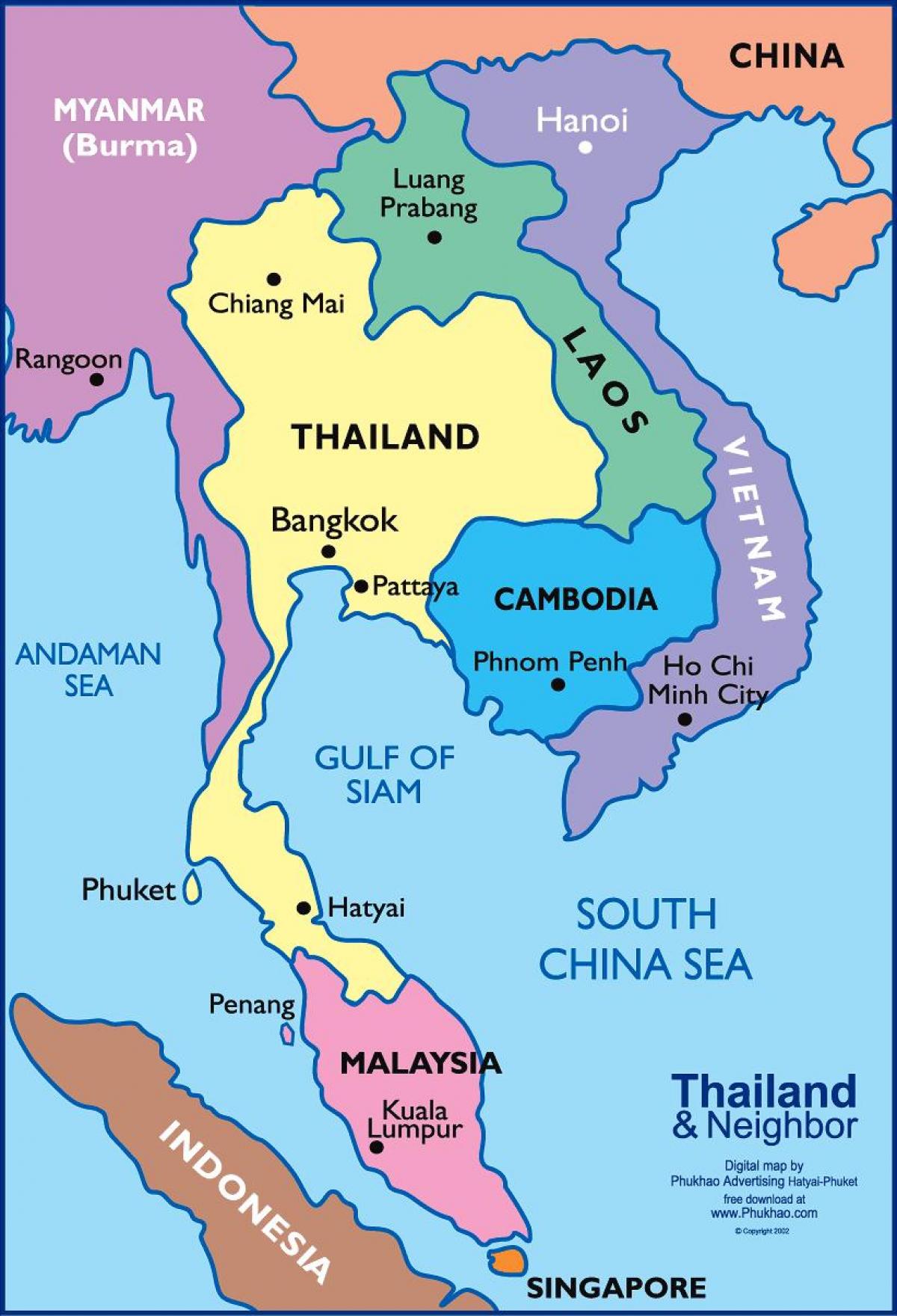 bangkok tajska zemljevid