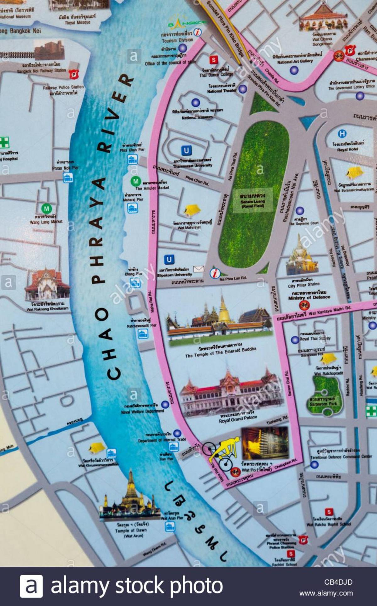 bangkok zemljevid z turističnih točk