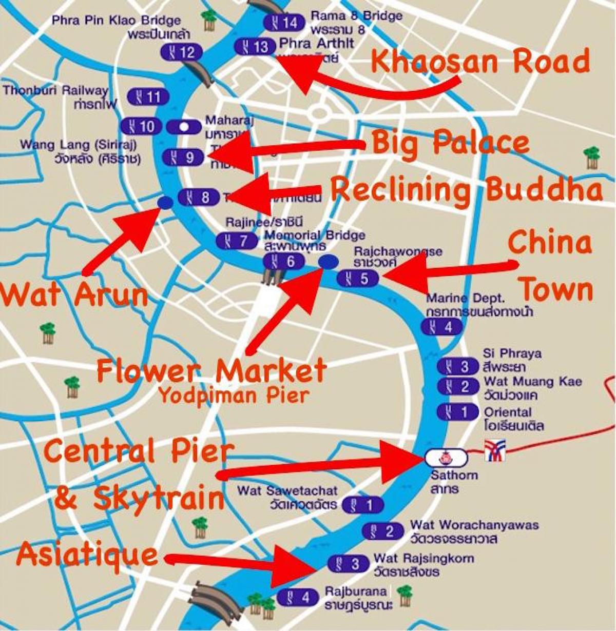 bangkok express čoln zemljevid
