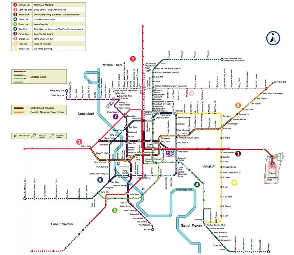 bangkok metro postaje zemljevid