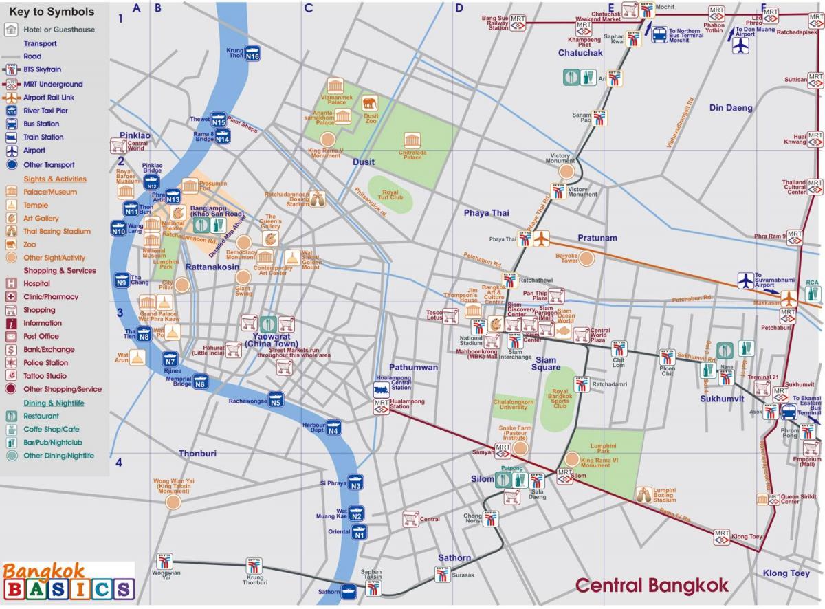 zemljevid srednje bangkok
