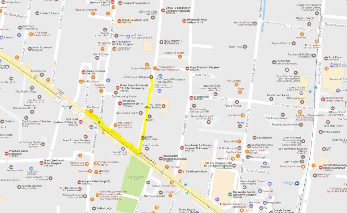 zemljevid sukhumvit bangkok