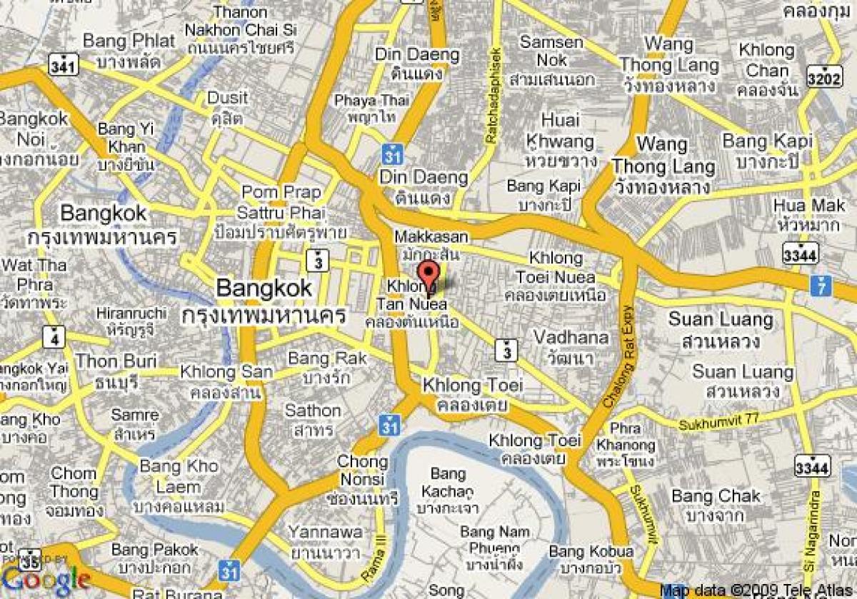 zemljevid sukhumvit območje bangkok