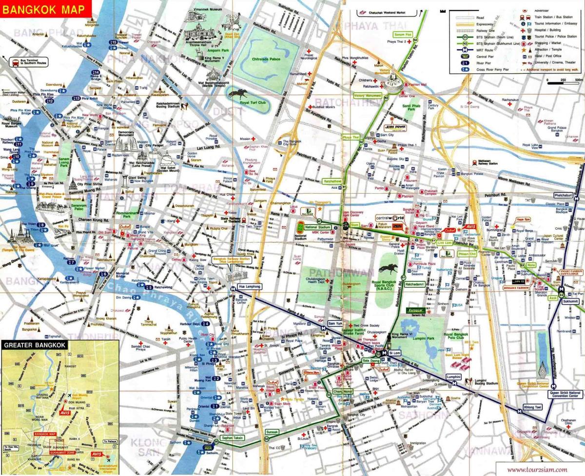 bangkok turistična karta angleščina