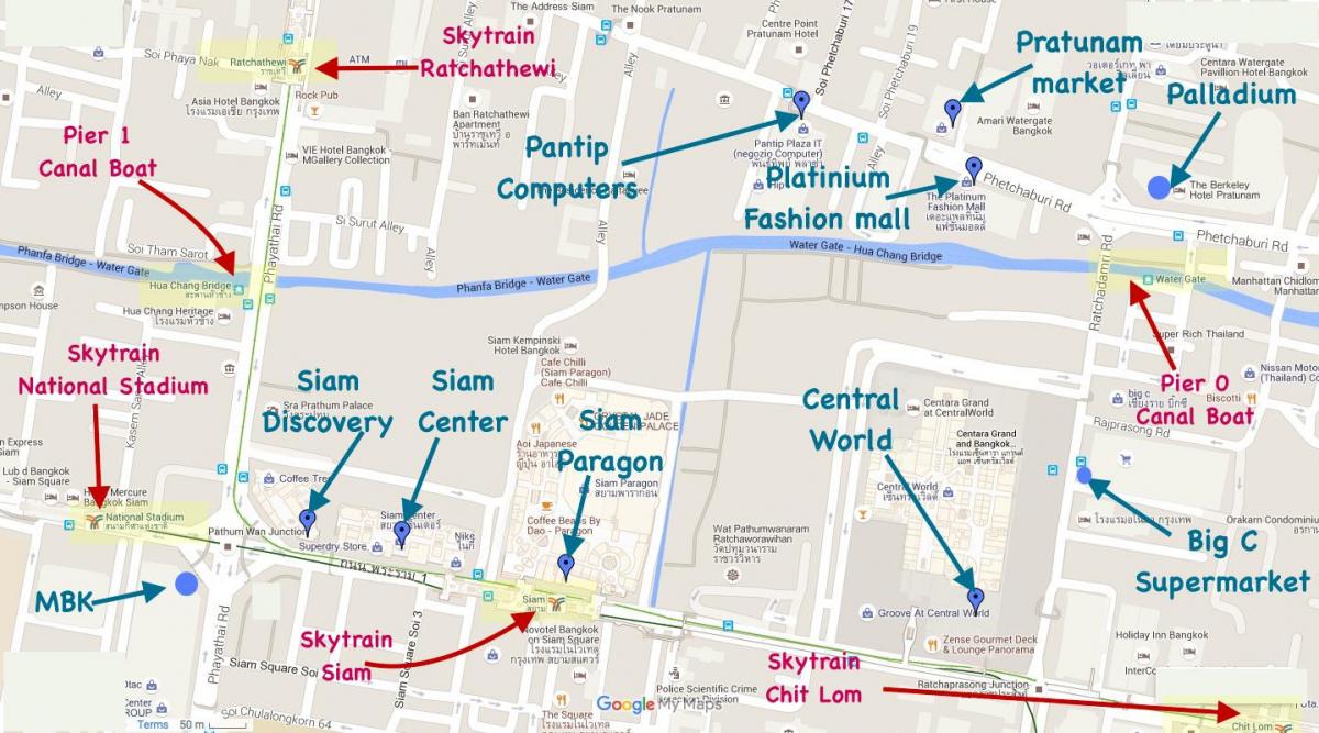 zemljevid bangkok trgih