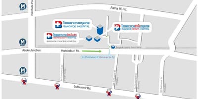 Zemljevid bangkok bolnišnici