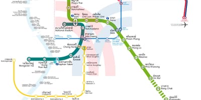 Tajska bangkok bts zemljevid