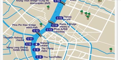 Zemljevid bangkok reke express čoln