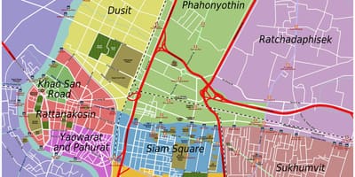 Področja bangkok zemljevid